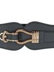 Vorschaubild 2 von Damen Gürtel Elegant Schwarz Metallic Schnalle Größe 90