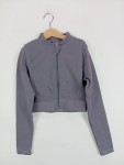 Vorschaubild 2 von Trainingsjacke Damen Gr. 36/S Grau Polyamid Elasthan Rippstrick Sportlich