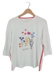 Vorschaubild 1 von Damen Langarmshirt Gr. 42/XL Weiß Blumenmuster Casual