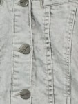 Vorschaubild 2 von Damen Jeansjacke Gr. 40 L Grau Uni Baumwolle Casual Langarm
