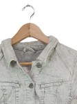 Vorschaubild 3 von Damen Jeansjacke Gr. 40 L Grau Uni Baumwolle Casual Langarm
