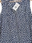 Vorschaubild 3 von LIA FOL Damen Bluse Gr. 54 Blau Weiß Blumenmuster Ärmellos Top