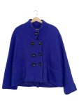 Vorschaubild 1 von Damen Wolljacke Blau Gr. M Doppelreiher Modern Kurzjacke