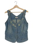Vorschaubild 1 von Damen Jeansjacke Gr. 42 XL Blau mit Stickerei Casual