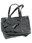 Vorschaubild 1 von London Damen Shopper Tasche Schwarz Glänzend Schleife