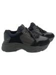 Vorschaubild 1 von Sneaker low Damen Gr. 41 Schwarz Leder Schnürung Modisch Freizeit Uni