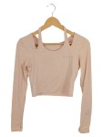 Vorschaubild 1 von Damen Langarmshirt Rosa Gr. 38/M Sportlich Crop Top