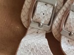 Vorschaubild 4 von Campanella Damen Pantoletten Gr. 40/41 Weiß Schlangenmuster Leder