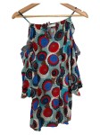 Vorschaubild 2 von Damen Sommerkleid 34 Mehrfarbig Blumenmuster Bohemian Cut-Outs Rüschen