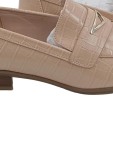 Vorschaubild 5 von Damen Loafer Kroko-Prägung Slipper Beige Gr. 38.5 Elegant Business