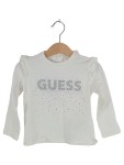 Vorschaubild 1 von Kinder Langarmshirt Weiß 24 Monate (Gr. 92) Strasssteine Rüschen Charmant