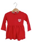 Vorschaubild 1 von Kinder Freizeitkleid Mädchen Rot Herz-Applikation Gr. 86 (18 Monate)