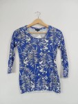 Vorschaubild 2 von Damen Pullover Shirt 34/XS Blau Palmenmuster Casual Modern