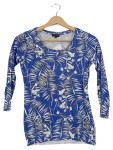 Vorschaubild 1 von Damen Pullover Shirt 34/XS Blau Palmenmuster Casual Modern