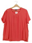 Vorschaubild 1 von Bluse Damen Gr. 46/3XL Rot Viskose Uni Casual Kurzarm Knopf Falten