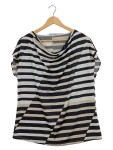 Vorschaubild 1 von Damen T-Shirt gestreift Gr. 44/XXL Modern Mehrfarbig
