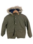 Vorschaubild 1 von Kinder Parka Outdoor Jacke Gr. 122/128 Oliv mit Kapuze Fellbesatz