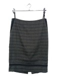 Vorschaubild 1 von Damen Bleistiftrock Grau Muster Gr. 42 Elegant Business Midi