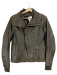 Vorschaubild 1 von Lederjacke Damen Gr. 40/L Oliv Uni Modern Langarm Freizeit Polyester