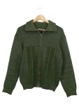 Vorschaubild 1 von Strickjacke Herren Gr. 50/M Grün Wolle Zopfstrickmuster Klassisch