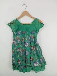 Vorschaubild 2 von Mädchen Sommerkleid Gr. 152 Grün Blumenmuster Casual Baumwolle