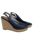 Vorschaubild 1 von Damen Peeptoe Keilabsatz Sandalen Gr. 39 Blau Modisch
