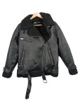 Vorschaubild 1 von Damen Lederjacke Lammfell-Optik Schwarz Gr. 34/XS