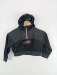 Vorschaubild 2 von Mädchen Kapuzenpullover Gr. 116 Schwarz Cropped Schriftzug Hoodie