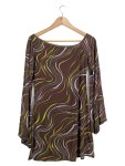 Vorschaubild 1 von Freizeitkleid Damen Gr. 40/L Braun Viskose Grafisch Modern 87 cm