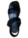 Vorschaubild 1 von Sandaletten Damen Leder Klettverschluss Schwarz Gr. 40