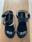 Vorschaubild 15 von Sandaletten Damen Leder Schwarz Gr. 37 Casual Blockabsatz