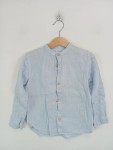 Vorschaubild 2 von Freizeithemd Kinder Gr. 110 Blau Leinen Uni Casual Langarm 37 cm Knopf