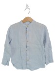Vorschaubild 1 von Freizeithemd Kinder Gr. 110 Blau Leinen Uni Casual Langarm 37 cm Knopf