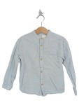 Vorschaubild 1 von Freizeithemd Kinder Blau Gr. 110 Baumwolle Uni Casual Langarm Knopfleiste