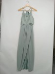 Vorschaubild 2 von Maxikleid Damen Festlich Party Kleid Ärmellos Grün Gr. 38 M Raffungen