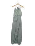 Vorschaubild 1 von Maxikleid Damen Festlich Party Kleid Ärmellos Grün Gr. 38 M Raffungen