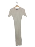 Vorschaubild 1 von Damen Strickkleid Midi Gr. 36/S Beige Rippstrick Modern