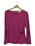Vorschaubild 1 von Damen Langarmshirt Pink Gr. 40/L Raffungen Applikationen