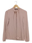 Vorschaubild 1 von Damen Bluse Elegant Rosa Langarm Schleife Uni Gr. 36/S