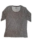 Vorschaubild 1 von Damen T-Shirt Gr. 40 Braun Weiß Abstrakt Bio-Baumwolle