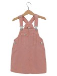 Vorschaubild 1 von Jeanskleid Kinder Gr. 104 Rosa Baumwolle Uni Casual Freizeit Knopf Träger