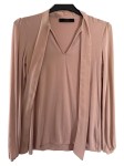 Vorschaubild 2 von Damen Bluse Elegant Rosa Langarm Schleife Uni Gr. 36/S
