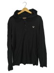 Vorschaubild 1 von Kapuzenpullover Herren Gr. 52/L Schwarz Baumwolle Logo-Print Knopf