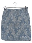 Vorschaubild 1 von Wickelrock Damen Gr. 34/XS Blau Lyocell Leinen Blumenmuster Casual