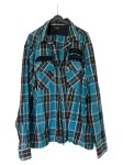 Vorschaubild 1 von Herren Freizeithemd Langarm Kariert Türkis Baumwolle Gr. XL