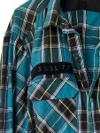 Vorschaubild 4 von Herren Freizeithemd Langarm Kariert Türkis Baumwolle Gr. XL