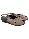 Vorschaubild 1 von Damen Sandalen Beige Gr. 40 Komfortabel Lochmuster Fersenriemen