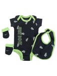 Vorschaubild 1 von Baby Body Set Lätzchen Söckchen 0-6 Monate Schwarz JUST DO IT