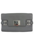 Vorschaubild 1 von Damen Clutch Grau Leder Elegant Abendtasche Klein