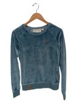 Vorschaubild 1 von Damen Sweatshirt Gr. S Petrol Casual Samt Optik